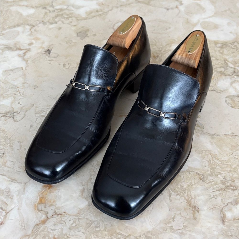 Moreschi Italian Leather Slip On Horse-bit Dress Shoes
